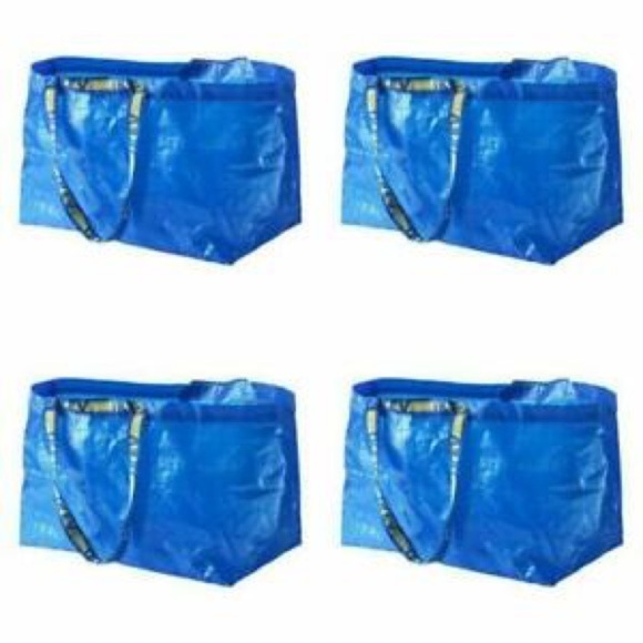 Set of 4 IKEA | FRAKTA Large Blue/Yellow Tote Bag - Picture 6 of 8